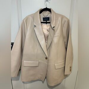 BCBGMaxAzria Light Tan Faux Leather Blazer - XL